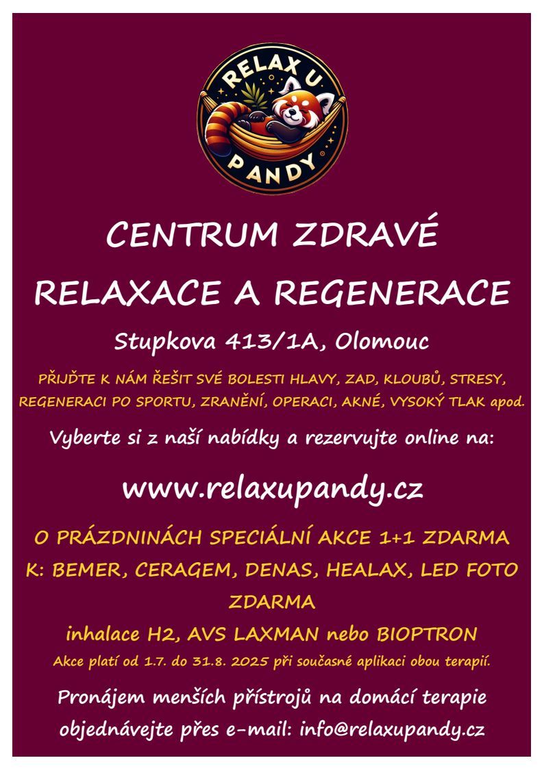 Leták Relax s logem 1 Olomouc bílá